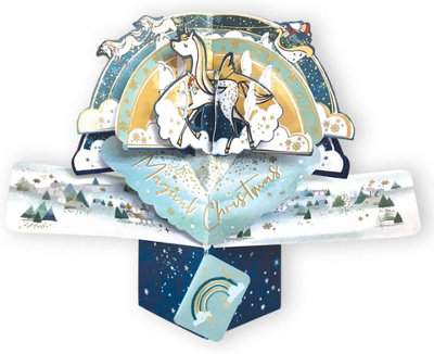 Second Nature Magical Unicorn 3D Pop Up Christmas Greeting Card from B&Q