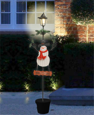 Groundlevel Indoor / Outdoor 114Cm Tall Christmas Lantern LightSnowman from B&Q