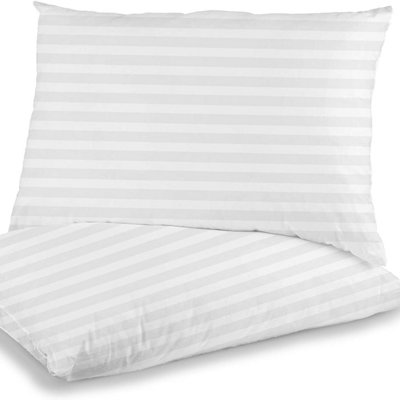 Groundlevel Satin Stripe Luxury PillowsSet Of 2 from B&Q