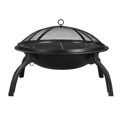 Groundlevel Round Foldable Fire Pit With Cooking Grill from B&Q
