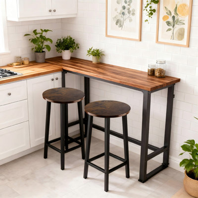Groundlevel Kitchen Wooden Bar StoolsSet Of 2 from B&Q