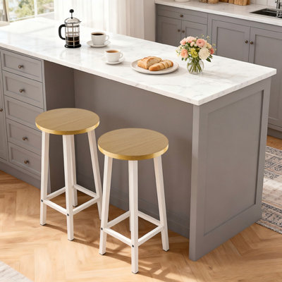 Groundlevel Kitchen Wooden Bar StoolsSet Of 2 from B&Q