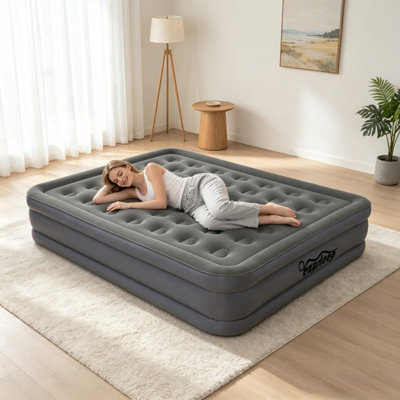 B&Q -  Deluxe Self Inflating Flocked Air Bed