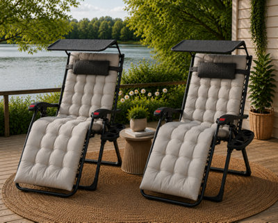 Groundlevel Luxury Gravity Chair With Thick Cushion And Canopy from B&Q