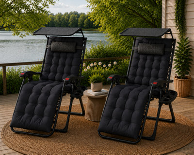 Groundlevel Luxury Gravity Chair With Thick Cushion And Canopy from B&Q