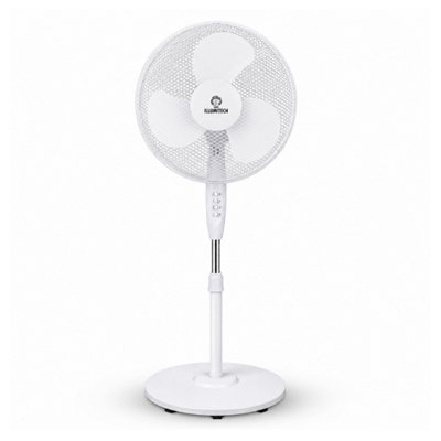 HSD 16" Oscillating Pedestal Fan 40Cm White3 Speed SettingsSilent MotorAdjustable Tilt & 70 Degree Oscillation from B&Q