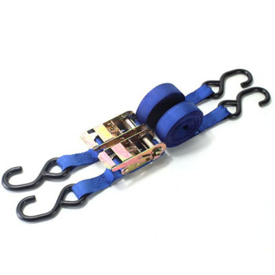 Bike It Universal Motorcycle Tie Down Ratchet Straps 5M X 25mm 250Kg Load 2 Pack from B&Q