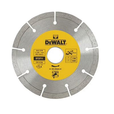 Dewalt Dt3711-Qz High Performance Diamond Disc Segmented 125mm X 22.23mm from B&Q