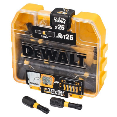 Dewalt 25 Piece Impact Extreme T25 Torx Screwdriver Bit Set Flextorq Tough Case from B&Q