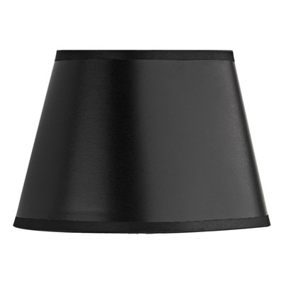 B&Q -  Lexington Black Faux Silk Oval Shade 20Cm
