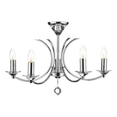 The Lighting Studio Medusa 5 Light Dual Mount Pendant K9 Crystal Polished Chrome from B&Q