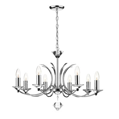 The Lighting Studio Medusa 8 Light Dual Mount Pendant K9 Crystal Polished Chrome from B&Q
