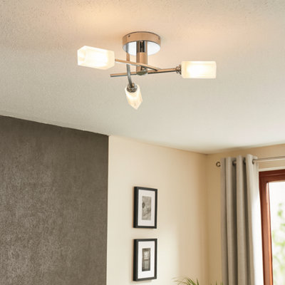 Pagazzi Lighting Pagazzi Icarus 3 Light Semi Flush Ceiling Light Polished Chrome from B&Q