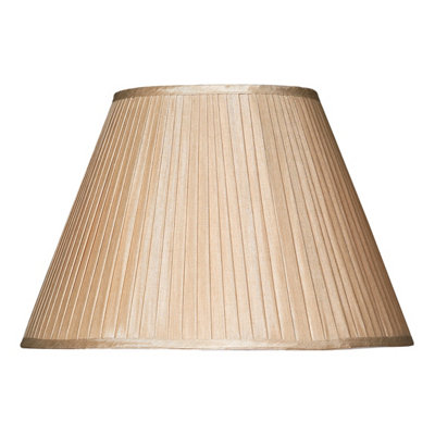DAR S1086 Taupe Faux Silk Tapered Drum Shade 43Cm from B&Q