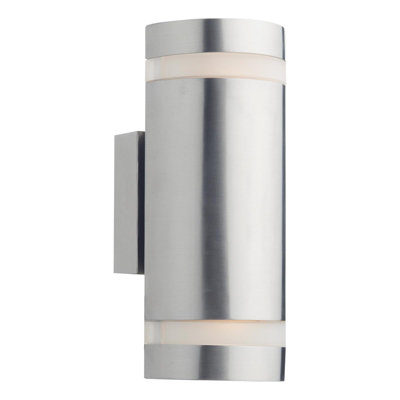 The Lighting Studio Wessex Outdoor 2 Light Wall Light Stainless Steel Led Ip44 from B&Q