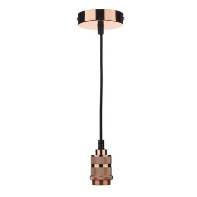 DAR 1 Light E27 Decorative Suspension Copper from B&Q
