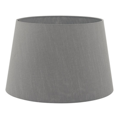 DAR Cezanne Grey Faux Silk Tapered Drum Shade 40Cm from B&Q