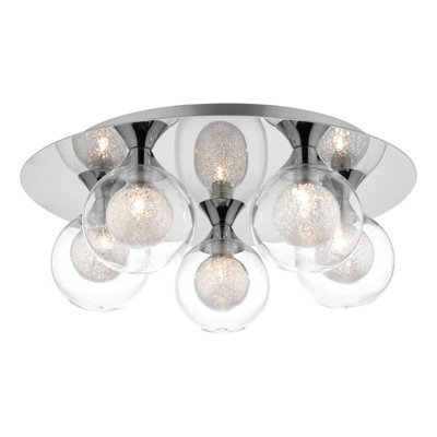 DAR Zeke 5 Light Flush Polished Chrome from B&Q