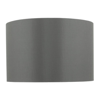 DAR Quinn Grey Faux Silk Drum Shade 30Cm from B&Q