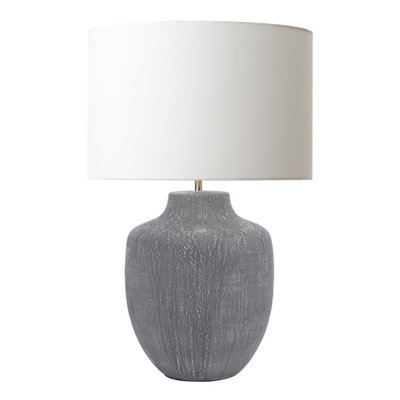 DAR Udine Table Lamp Textured Grey Base Only from B&Q