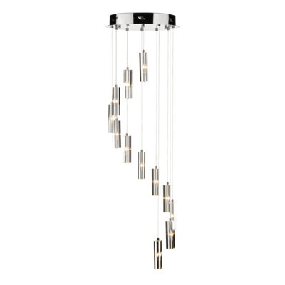 DAR Galileo 12 Light Cluster Pendant Polished Chrome Crystal Led from B&Q
