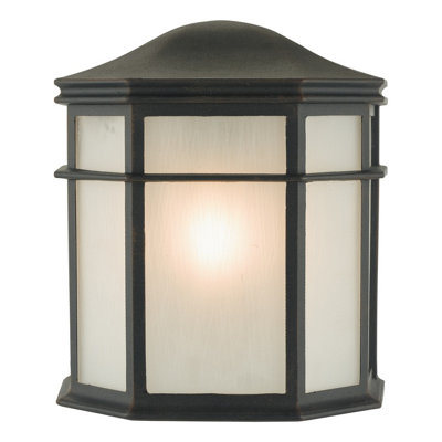 DAR Dulbecco Outdoor Wall Light Black Opal Acrylic Ip44 from B&Q