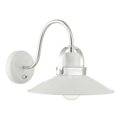 The Lighting Studio Liden Wall Light White And Polished Chrome from B&Q