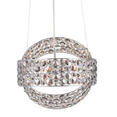 B&Q -  Sewanee 3 Light Pendant Smoked Crystal Polished Chrome