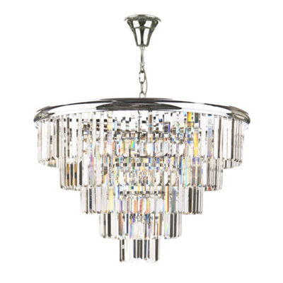 DAR Eulalia 12 Light Chandelier Polished Chrome Crystal from B&Q