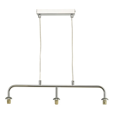 DAR Feya 3 Light Bar Pendant Polished Chrome Frame Only from B&Q