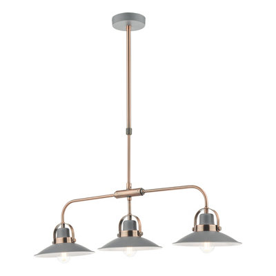 DAR Liden 3 Light Bar Pendant Graphite Copper from B&Q
