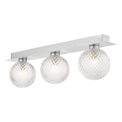 The Lighting Studio Laura Ashley Prague 3Lt Bathroom Wall Light Polished Chrome Glass Ip44 from B&Q