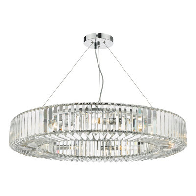 DAR Teyana 9 Light Pendant Polished Chrome Crystal from B&Q