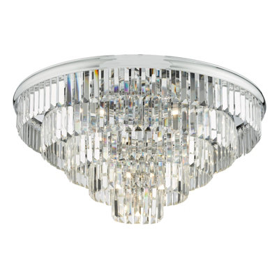 The Lighting Studio Eulalia 12 Light Flush Polished Chrome Crystal from B&Q