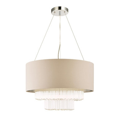 The Lighting Studio Laura Ashley Genevieve 5Lt Pendant Grey Shade Glass from B&Q