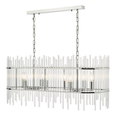 DAR Finola 8 Light Bar Pendant Polished Chrome Glass from B&Q
