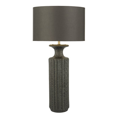 The Lighting Studio Dugan Table Lamp Black Volcanic Glaze With Shade from B&Q