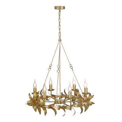 DAR Nadria 6 Light Pendant Satin Gold from B&Q