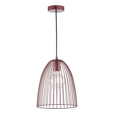 DAR Maya Satin Purple One Light Pendant from B&Q