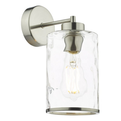 DAR Olsen Wall Light Satin Chrome And Glass from B&Q