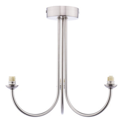 DAR Jared 3 Light Semi-Flush Satin Nickel Fitting Only from B&Q