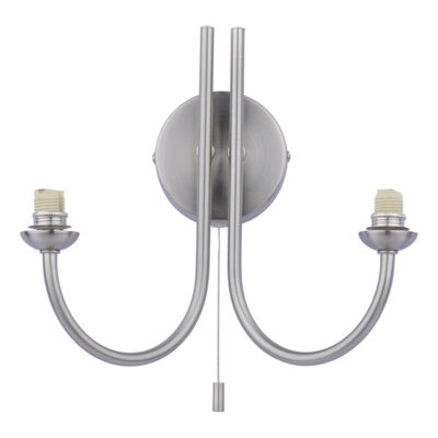 DAR Jared 2 Light Wall Light Satin Nickel Bracket Only from B&Q