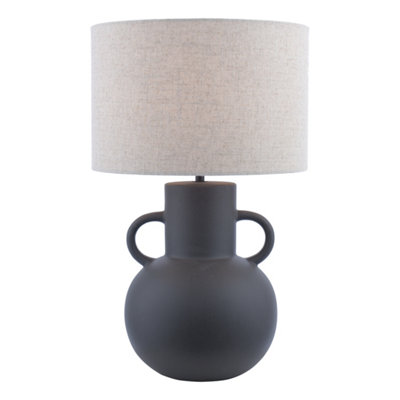DAR Urn Ceramic Table Lamp Black With Shade from B&Q