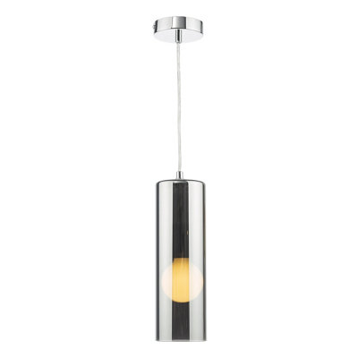 DAR Diaz Pendant Smoked Glass And Polished Chrome from B&Q