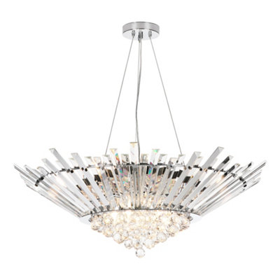 DAR Nimbus 9 Light Chandelier Crystal And Polished Chrome from B&Q