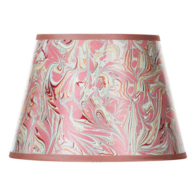 DAR Frida Red Marble Pattern Tapered Drum Shade 26Cm from B&Q