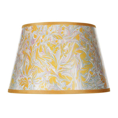 DAR Frida Yellow Marble Pattern Tapered Drum Shade 26Cm from B&Q