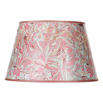DAR Frida Red Marble Pattern Tapered Drum Shade 45Cm from B&Q