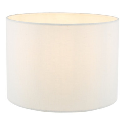 DAR Georgina White Linen Drum Shade 25Cm from B&Q
