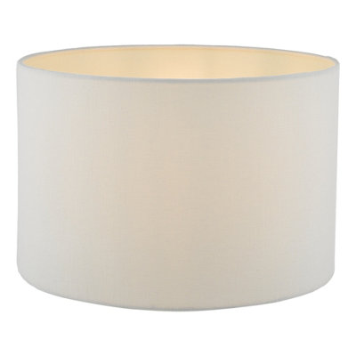 DAR Idonia White Linen Drum Shade 30Cm from B&Q